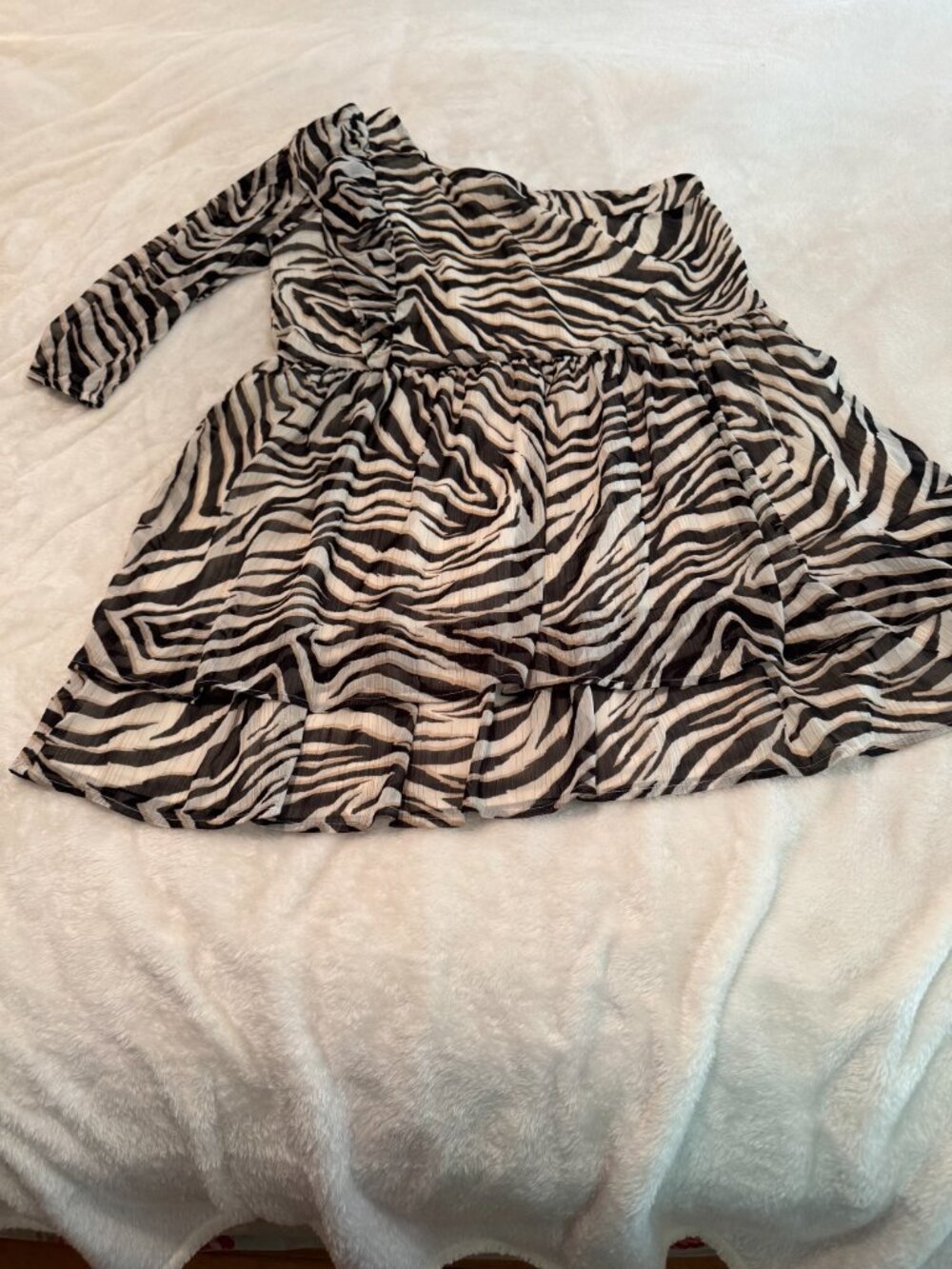 Express x Rachel Zoe One Shoulder Ruffled Animal Print Dress Size XL